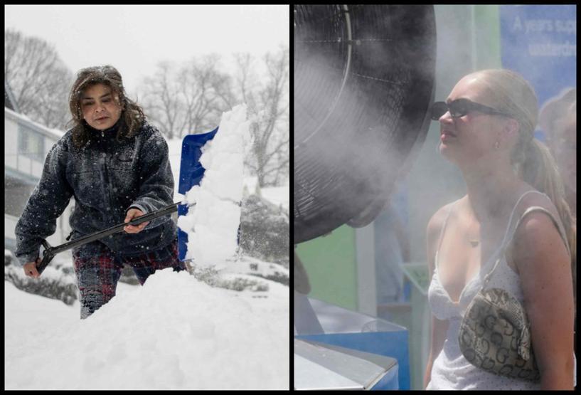 Termometreler iki ayrı uçta: Bir taraf yanıyor, diğer taraf donuyor