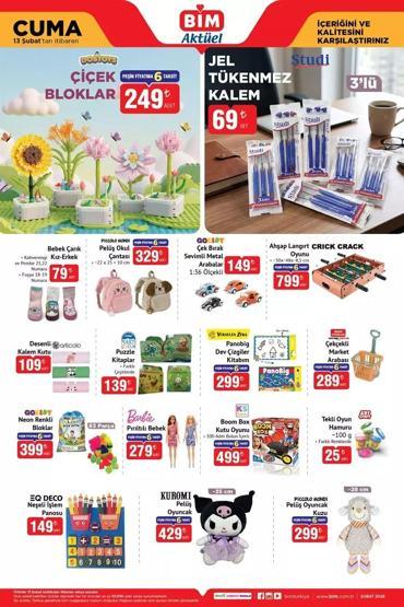 BİM 13 ŞUBAT AKTÜEL ÜRÜNLER KATALOĞU BİMde bu hafta neler var 18 Parça Yemek Takımı, Kalp Şekilli Döküm Tencere, Çelik Sahan Seti...