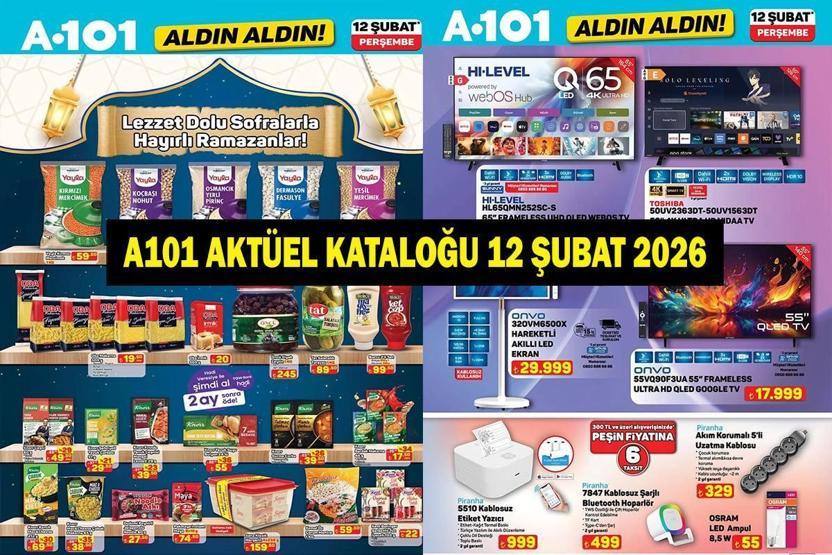 A101 AKTÜEL KATALOĞU 12 ŞUBAT 2026: Bu Hafta Neler İndirimde Beyaz Eşyadan Elektrikli Motosiklete, Mutfak İhtiyaçlarından Masa ve Koltuk Takımına A101 Hayırlı Ramazanlar Aldın Aldın Kataloğu 12 Şubat 2026