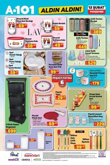 A101 AKTÜEL KATALOĞU 12 ŞUBAT 2026: Bu Hafta Neler İndirimde Beyaz Eşyadan Elektrikli Motosiklete, Mutfak İhtiyaçlarından Masa ve Koltuk Takımına A101 Hayırlı Ramazanlar Aldın Aldın Kataloğu 12 Şubat 2026