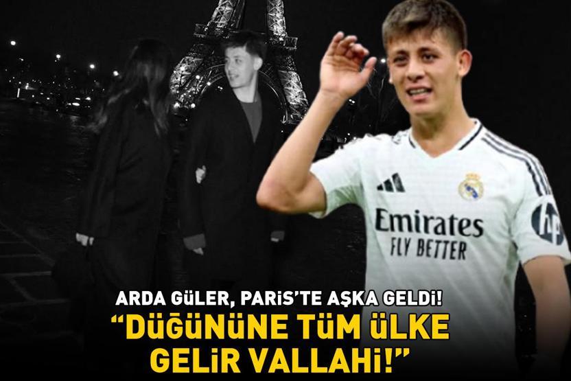 Pariste hissi pozlar Real Madrid’in yıldızı Arda Güler ile sevgilisi Duru Nayman aşka geldi Düğününe hepsi devletleri hasılat vallahi