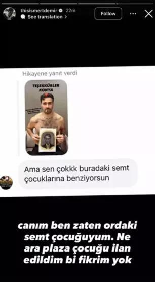 Semt çocuğu mu İstanbul beyefendisi mi Mert Demir takipçisinin iletiına böylece yanıt verdi