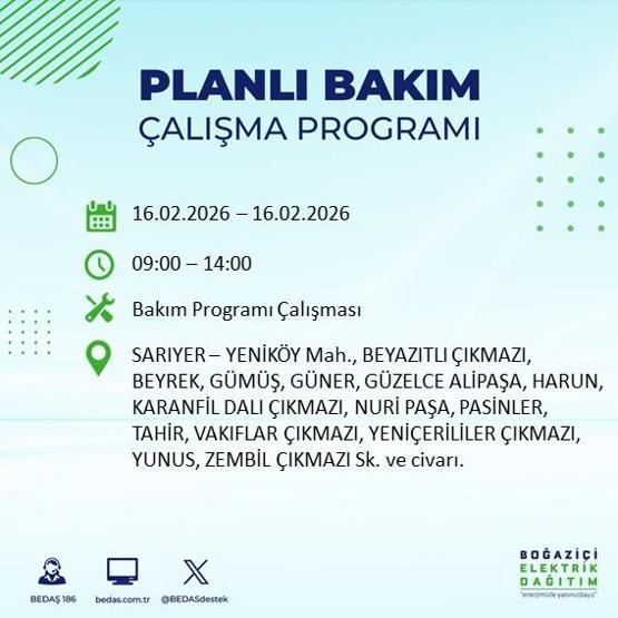 16 ŞUBAT İSTANBUL ELEKTRİK KESİNTİSİ BEDAŞ: İstanbulda Elektrikler Ne Zaman Gelecek 23 İlçede Saatler Süren Kesinti Yaşanacak