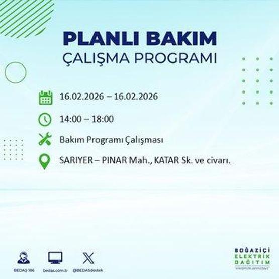 16 ŞUBAT İSTANBUL ELEKTRİK KESİNTİSİ BEDAŞ: İstanbulda Elektrikler Ne Zaman Gelecek 23 İlçede Saatler Süren Kesinti Yaşanacak