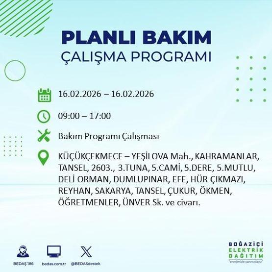 16 ŞUBAT İSTANBUL ELEKTRİK KESİNTİSİ BEDAŞ: İstanbulda Elektrikler Ne Zaman Gelecek 23 İlçede Saatler Süren Kesinti Yaşanacak