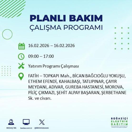 16 ŞUBAT İSTANBUL ELEKTRİK KESİNTİSİ BEDAŞ: İstanbulda Elektrikler Ne Zaman Gelecek 23 İlçede Saatler Süren Kesinti Yaşanacak