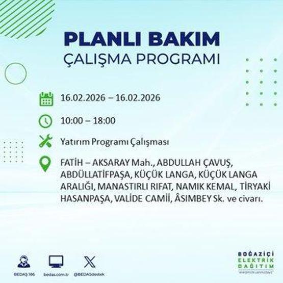 16 ŞUBAT İSTANBUL ELEKTRİK KESİNTİSİ BEDAŞ: İstanbulda Elektrikler Ne Zaman Gelecek 23 İlçede Saatler Süren Kesinti Yaşanacak