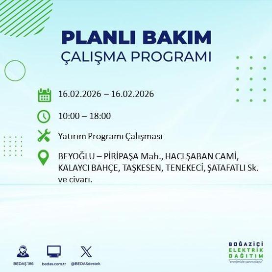16 ŞUBAT İSTANBUL ELEKTRİK KESİNTİSİ BEDAŞ: İstanbulda Elektrikler Ne Zaman Gelecek 23 İlçede Saatler Süren Kesinti Yaşanacak