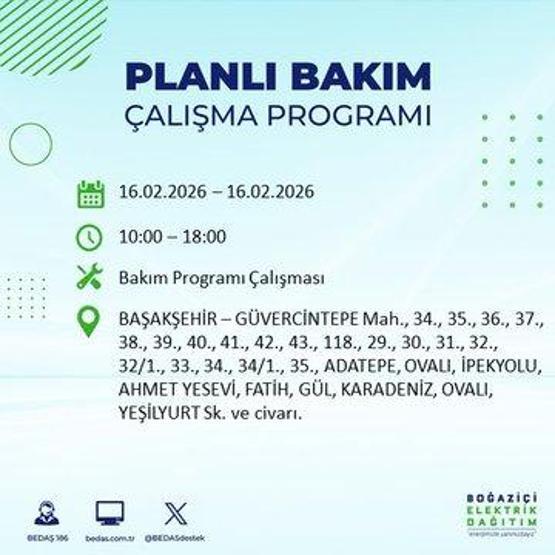 16 ŞUBAT İSTANBUL ELEKTRİK KESİNTİSİ BEDAŞ: İstanbulda Elektrikler Ne Zaman Gelecek 23 İlçede Saatler Süren Kesinti Yaşanacak