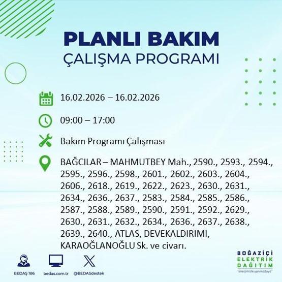 16 ŞUBAT İSTANBUL ELEKTRİK KESİNTİSİ BEDAŞ: İstanbulda Elektrikler Ne Zaman Gelecek 23 İlçede Saatler Süren Kesinti Yaşanacak