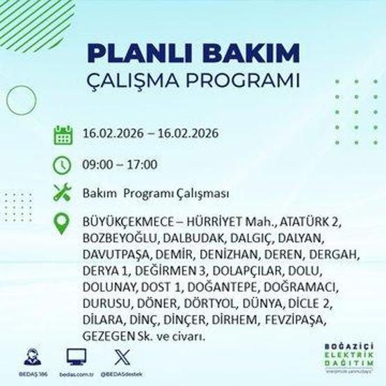 16 ŞUBAT İSTANBUL ELEKTRİK KESİNTİSİ BEDAŞ: İstanbulda Elektrikler Ne Zaman Gelecek 23 İlçede Saatler Süren Kesinti Yaşanacak