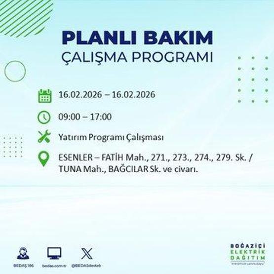 16 ŞUBAT İSTANBUL ELEKTRİK KESİNTİSİ BEDAŞ: İstanbulda Elektrikler Ne Zaman Gelecek 23 İlçede Saatler Süren Kesinti Yaşanacak