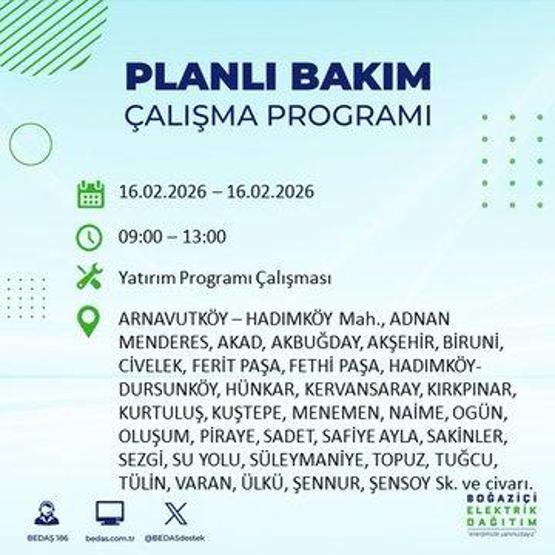 16 ŞUBAT İSTANBUL ELEKTRİK KESİNTİSİ BEDAŞ: İstanbulda Elektrikler Ne Zaman Gelecek 23 İlçede Saatler Süren Kesinti Yaşanacak