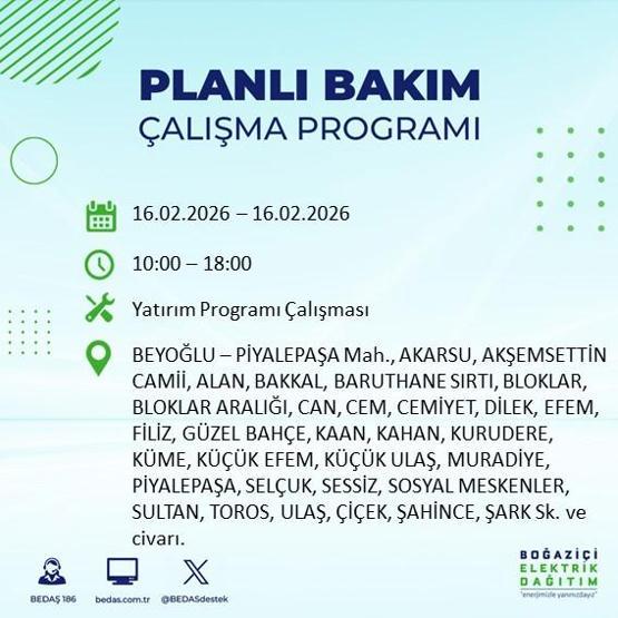16 ŞUBAT İSTANBUL ELEKTRİK KESİNTİSİ BEDAŞ: İstanbulda Elektrikler Ne Zaman Gelecek 23 İlçede Saatler Süren Kesinti Yaşanacak
