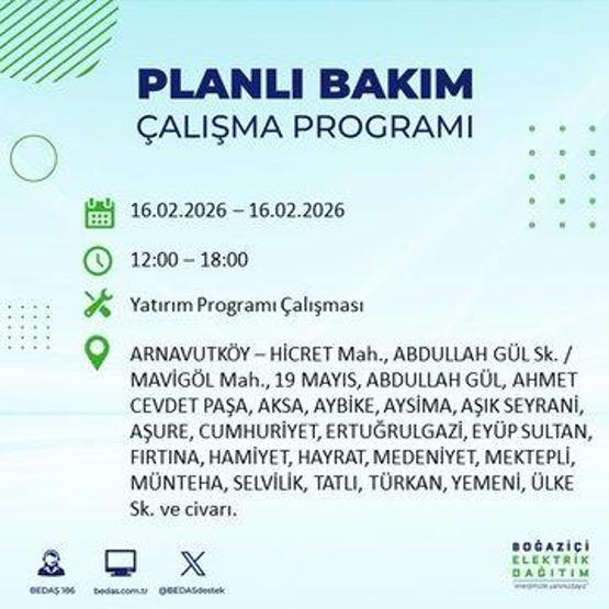 16 ŞUBAT İSTANBUL ELEKTRİK KESİNTİSİ BEDAŞ: İstanbulda Elektrikler Ne Zaman Gelecek 23 İlçede Saatler Süren Kesinti Yaşanacak