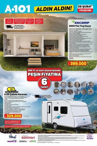 26 Şubat A101 Aktüel Kataloğu Yayında A101 Bu Hafta Ne Getiriyor Tiny House, Motosiklet, TV ve Mutfak Ürünlerinde Büyük Kampanya 26 Şubat Perşembe Aldın Aldın İndirimi Yine Dolu Dolu