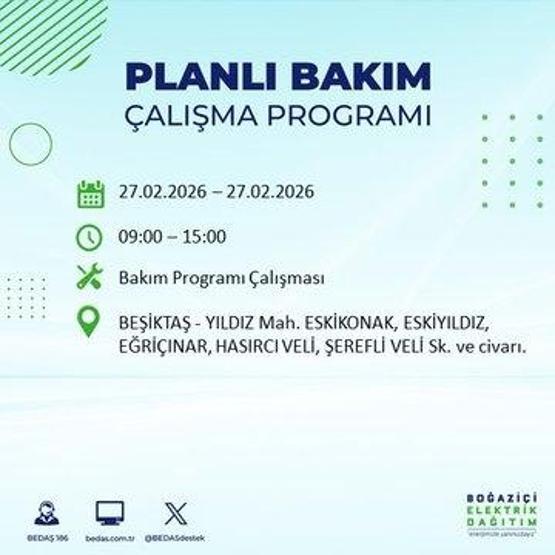 27 ŞUBAT İSTANBUL ELEKTRİK KESİNTİSİ İstanbulda 6-8 Saat Elektrik Kesintisi Yaşanacak BEDAŞ Duyurdu: İşte Etkilenecek İlçeler...