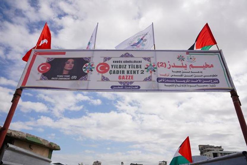 Gazzeden Yıldız Tilbeye teşekkür 2. çadır kenti açıldı