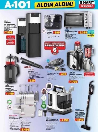 A101 5 MART ALDIN ALDIN AFİŞİ TAMAMI: A101de bu hafta neler var Midi fırın, overlok makinesi, aynalı makyaj masası A101de...