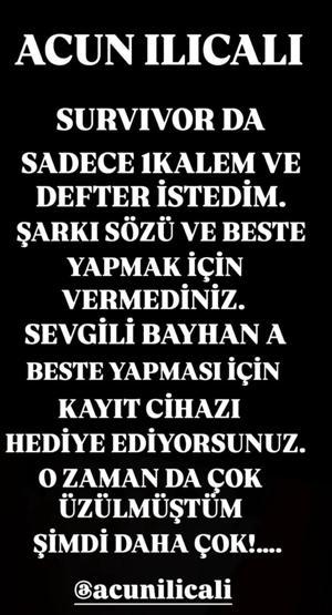 Yılmaz Morgül’den Acun Ilıcalıya Survivor tepkisi Bayhan’a kayıt cihazı hediye ediyorsunuz ama...