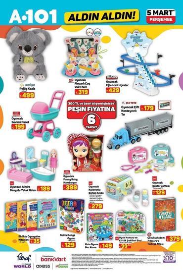 5 MART A101 KATALOĞU 2026: A101’de İndirimli Ürünler Bugün Raflarda Tam 15 sayfa: Onvo Televizyon, Kiwi Halı Yıkama Makinesi, Singer Overlok Makinesi, 125 CC Benzinli Motosiklet...
