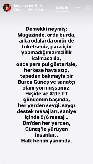 Burcu Güneşten gözdağı Aralarında kimler yok ki: Demet Akalın, Ebru Gündeş, İrem Derici, Seda Sayan... SİZ HEPİNİZ, BEN TEK