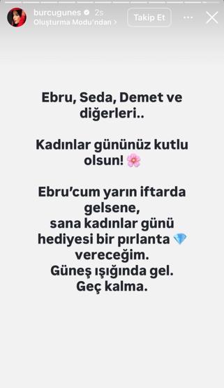Burcu Güneşten gözdağı Aralarında kimler yok ki: Demet Akalın, Ebru Gündeş, İrem Derici, Seda Sayan... SİZ HEPİNİZ, BEN TEK