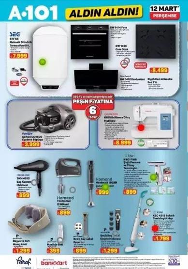 A101 12 MART PERŞEMBE AKTÜEL ÜRÜNLER KATALOĞU: A101de gelecek hafta neler var