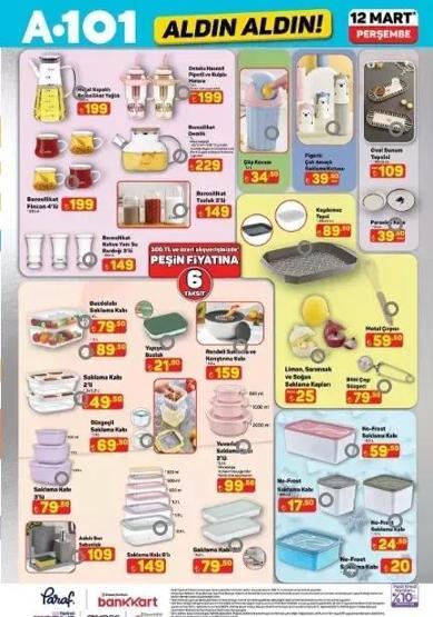 A101 12 MART PERŞEMBE AKTÜEL ÜRÜNLER KATALOĞU: A101de gelecek hafta neler var
