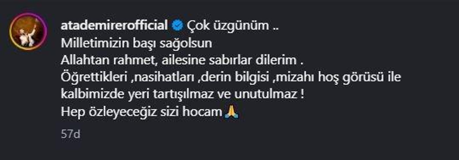 Ünlü isimlerden İlber Ortaylıya veda Aralarında kimler yok ki: Gülben Ergen, Demet Akalın, Sinan Akçıl... NUR İÇİNDE YATSIN