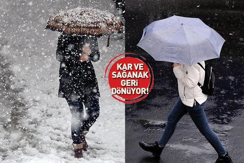 Dikkat Meteoroloji haritayı güncelledi: 19 il için alarm verildi Kar ve sağanak geri dönüyor