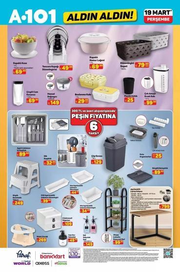 A101 14–20 Mart Aktüel Kataloğu Yayınlandı A101 Haftanın Yıldızları ve 19 Mart Arefe Günü İndirimleri: Ramazan Bayramı Haftası Hangi Ürünler İndirimde
