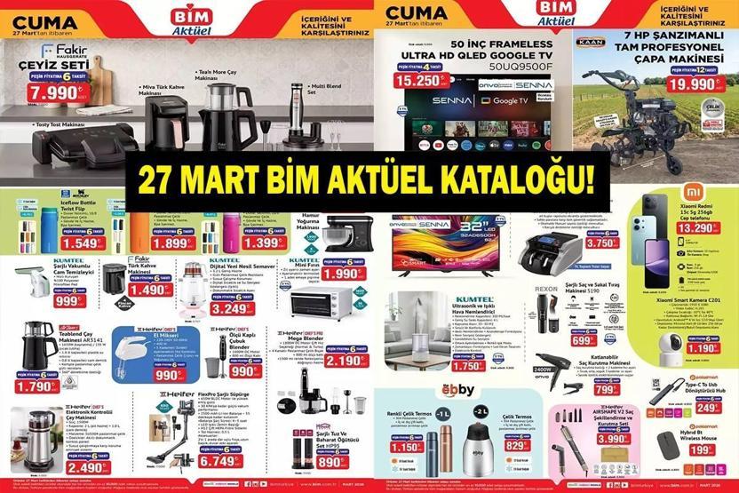 BİM 27 Mart 2026 Aktüel Kataloğu Yayında Bu Hafta BİMde Hangi Ürünler İndirimde Fakir Çeyiz Seti, Yemek Takımı, Elektronik Ürünler Raflarda