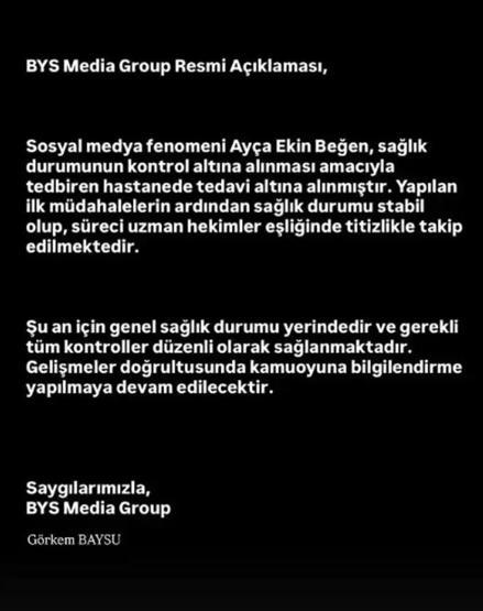 Kısmetse Olur’un tanınan ismi Ayça Ekin Beğen’den korkutan paylaşım Sağlık durumuyla ilgili ilk açıklama geldi