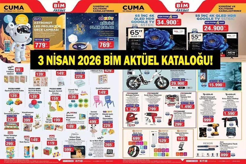 BİM 3 NİSAN 2026 KATALOĞU YAYINDA | Bu Hafta BİMde Hangi Ürünler İndirimde X3 Aksiyon Kamerası, Filtre Kahve Makinesi, Katlanabilir Elektrikli Bisiklet...