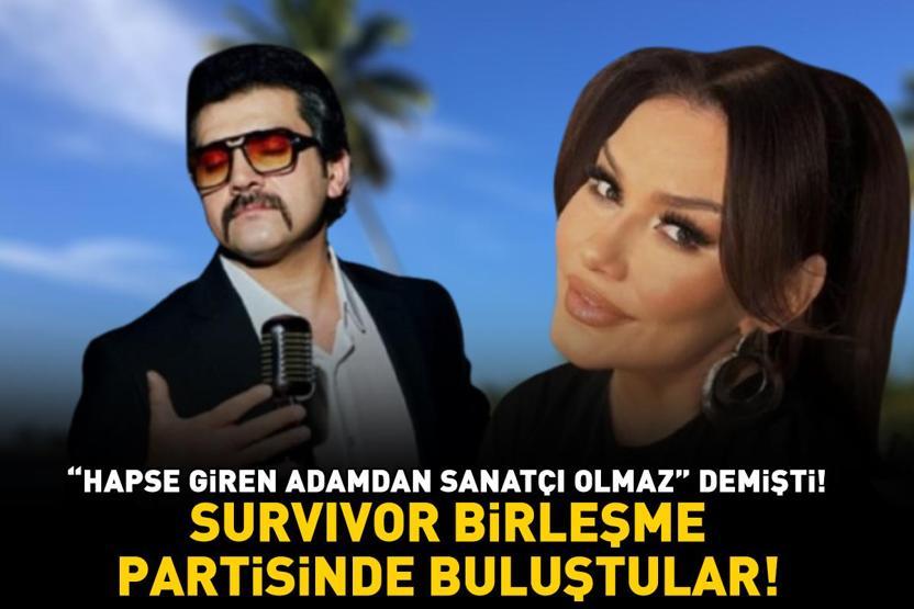 Popstarda Hapse giren adamdan sanatçı olmaz demişti Survivor birleşme partisinde bir araya geldiler Bayhan ve Deniz Seki buluştu