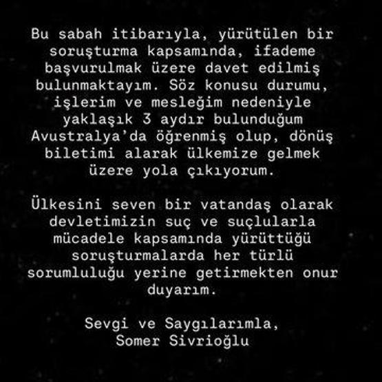 Ünlülere Uyuşturucu Operasyonu: Şef Somer Sivrioğlu İfade İçin Türkiye’ye Geliyor İşte İlk Açıklama