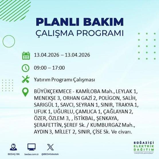 13 NİSAN İSTANBUL ELEKTRİK KESİNTİSİ: İstanbul’da Elektrikler Ne Zaman Gelecek BEDAŞ’tan 22 İlçe İçin Kesinti Açıklaması