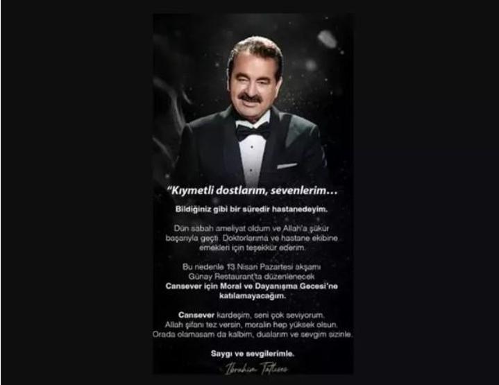 Cansever için ünlüler seferber oldu Moral gecesinde Yıldız Tilbe sahneye çıktı