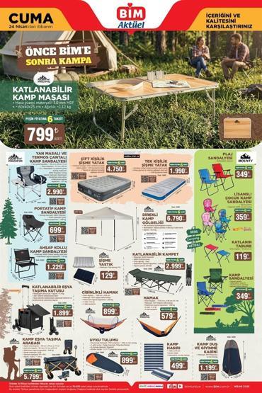 BİM 24 Nisan Aktüel Kataloğu BİMde gelecek hafta neler var Kamp ürünleri geliyor