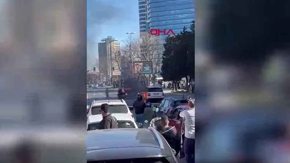 Lüks cipin lastikleri alev alev yandı
