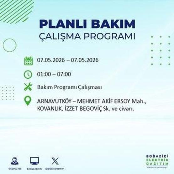 İSTANBUL ELEKTRİK KESİNTİSİ 7 MAYIS 2026: BEDAŞ Duyurdu 19 İlçe Karanlığa Gömülecek İstanbul Elektrik Kesintisi Kaç Saat Sürecek, Ne Zaman Bitecek
