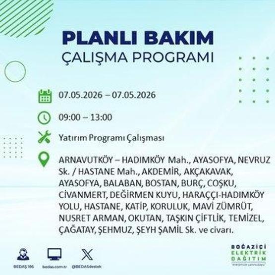 İSTANBUL ELEKTRİK KESİNTİSİ 7 MAYIS 2026: BEDAŞ Duyurdu 19 İlçe Karanlığa Gömülecek İstanbul Elektrik Kesintisi Kaç Saat Sürecek, Ne Zaman Bitecek