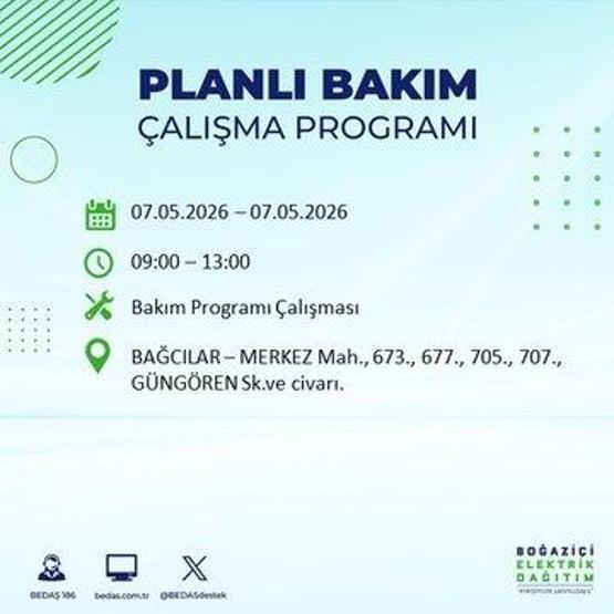 İSTANBUL ELEKTRİK KESİNTİSİ 7 MAYIS 2026: BEDAŞ Duyurdu 19 İlçe Karanlığa Gömülecek İstanbul Elektrik Kesintisi Kaç Saat Sürecek, Ne Zaman Bitecek