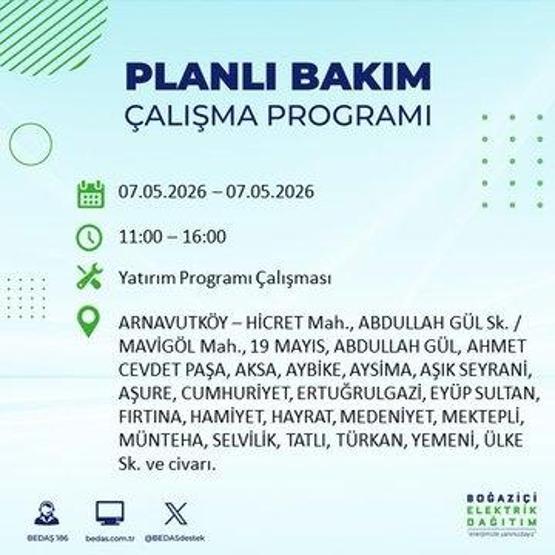 İSTANBUL ELEKTRİK KESİNTİSİ 7 MAYIS 2026: BEDAŞ Duyurdu 19 İlçe Karanlığa Gömülecek İstanbul Elektrik Kesintisi Kaç Saat Sürecek, Ne Zaman Bitecek