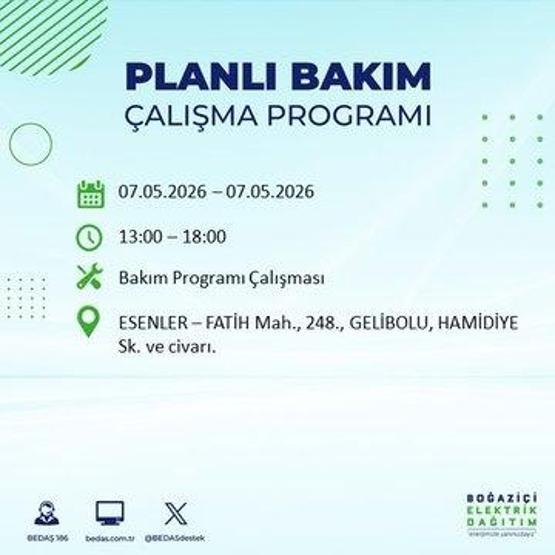 İSTANBUL ELEKTRİK KESİNTİSİ 7 MAYIS 2026: BEDAŞ Duyurdu 19 İlçe Karanlığa Gömülecek İstanbul Elektrik Kesintisi Kaç Saat Sürecek, Ne Zaman Bitecek