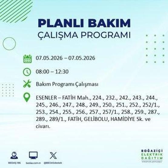 İSTANBUL ELEKTRİK KESİNTİSİ 7 MAYIS 2026: BEDAŞ Duyurdu 19 İlçe Karanlığa Gömülecek İstanbul Elektrik Kesintisi Kaç Saat Sürecek, Ne Zaman Bitecek