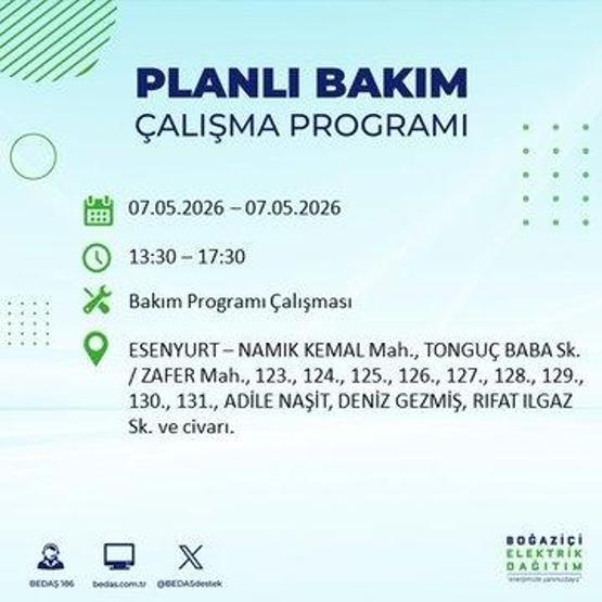 İSTANBUL ELEKTRİK KESİNTİSİ 7 MAYIS 2026: BEDAŞ Duyurdu 19 İlçe Karanlığa Gömülecek İstanbul Elektrik Kesintisi Kaç Saat Sürecek, Ne Zaman Bitecek