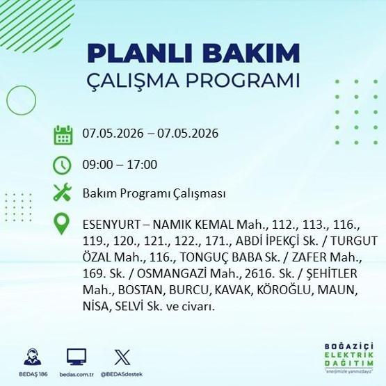 İSTANBUL ELEKTRİK KESİNTİSİ 7 MAYIS 2026: BEDAŞ Duyurdu 19 İlçe Karanlığa Gömülecek İstanbul Elektrik Kesintisi Kaç Saat Sürecek, Ne Zaman Bitecek