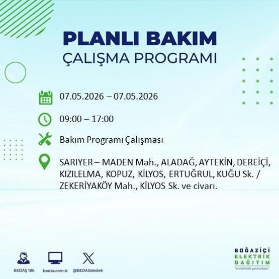 İSTANBUL ELEKTRİK KESİNTİSİ 7 MAYIS 2026: BEDAŞ Duyurdu 19 İlçe Karanlığa Gömülecek İstanbul Elektrik Kesintisi Kaç Saat Sürecek, Ne Zaman Bitecek
